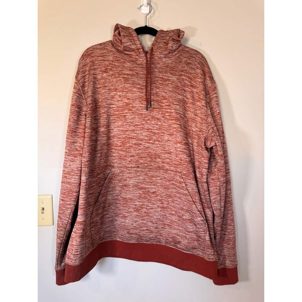 Costa Del Mar Mens XXL Hoodie Space Dye Orange White Sleeve Logo Sweatshirt